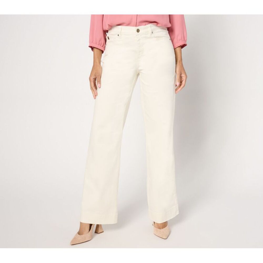 Belle by Kim Gravel Pants Sz 16 Regular TripleLuxe Twill Off White Cream